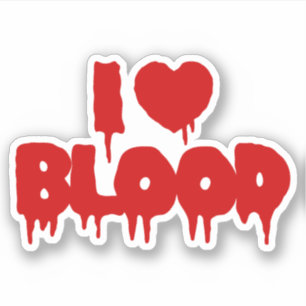 I HEART [LOVE] BLOOD STICKER