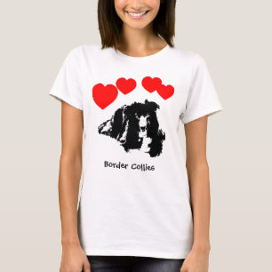 I Heart (Love) Border Collies Dog T-Shirt