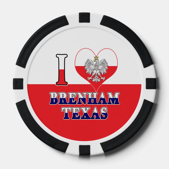 I Heart Love Brenham Texas Poker Chips (Front)