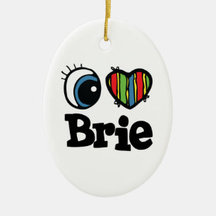 I Heart (Love) Brie Ceramic Ornament