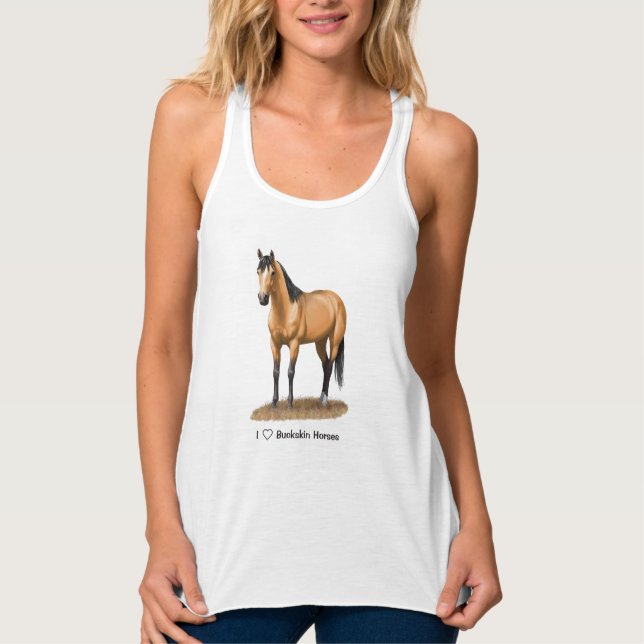 I Heart (Love) Buckskin Horses Tank Top (Front)