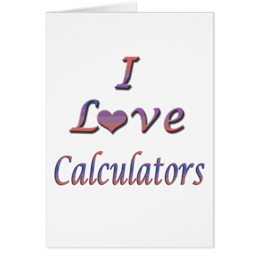 I Heart (Love) Calculators Cards (Front)