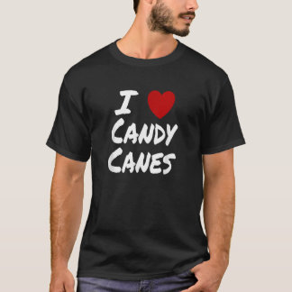 I Heart Love Candy Canes Winter Peppermint Christm T-Shirt