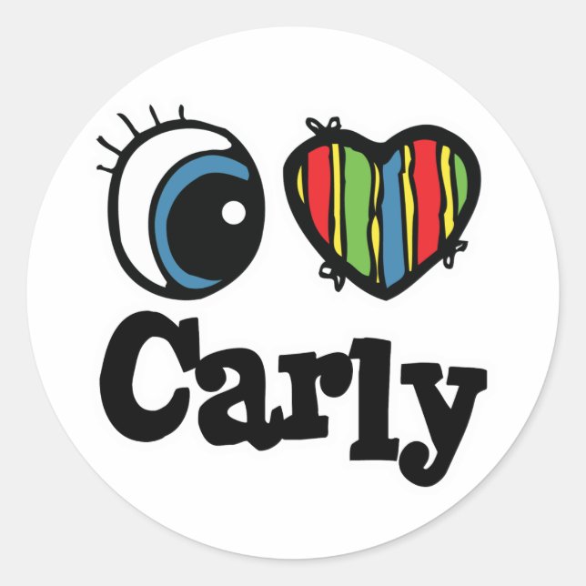 I Heart (Love) Carly Classic Round Sticker (Front)