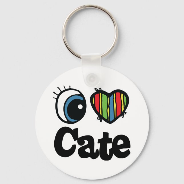 I Heart (Love) Cate Keychain (Front)