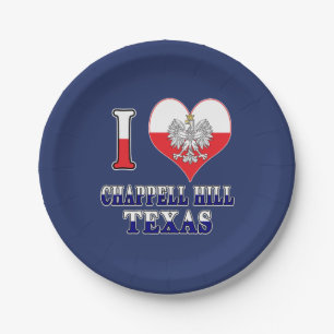 I Heart Love Chappell Hill Texas Paper Plates