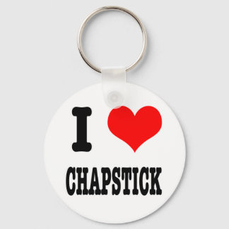 I HEART (LOVE) chapstick Keychain