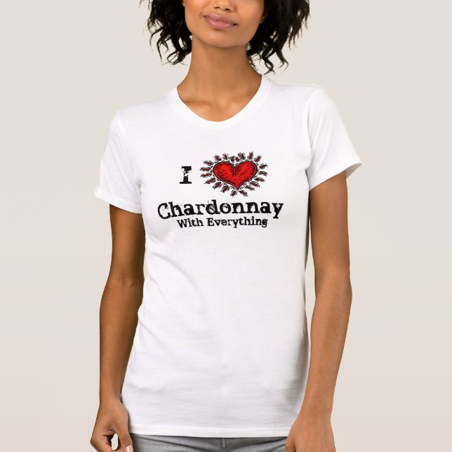 I Heart (love) Chardonnay T-shirt (Front)