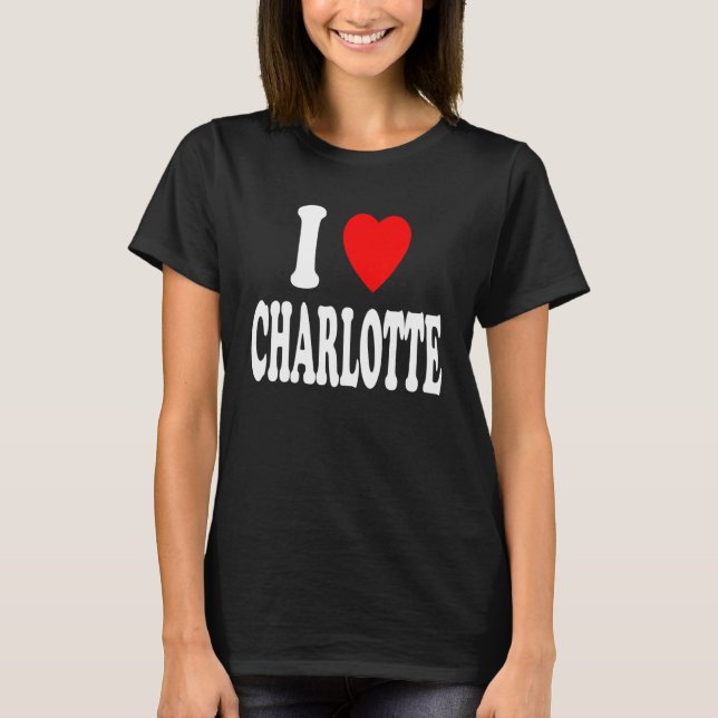 I Heart (Love) Charlotte Cute Matching Couple Spou T-Shirt (Front)