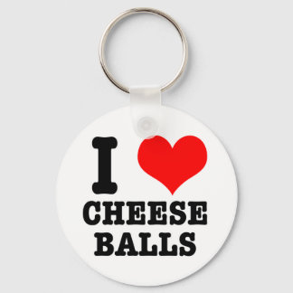 I HEART (LOVE) CHEESE BALLS KEYCHAIN