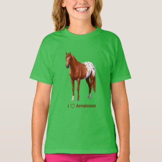 I Heart (Love) Chestnut Appaloosa Horses T-Shirt