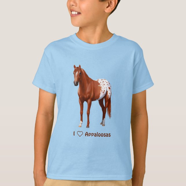 I Heart (Love) Chestnut Appaloosa Horses T-Shirt (Front)