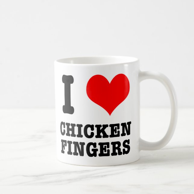 I HEART (LOVE) CHICKEN FINGERS COFFEE MUG (Right)