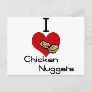 I heart-love chicken nuggets postcard