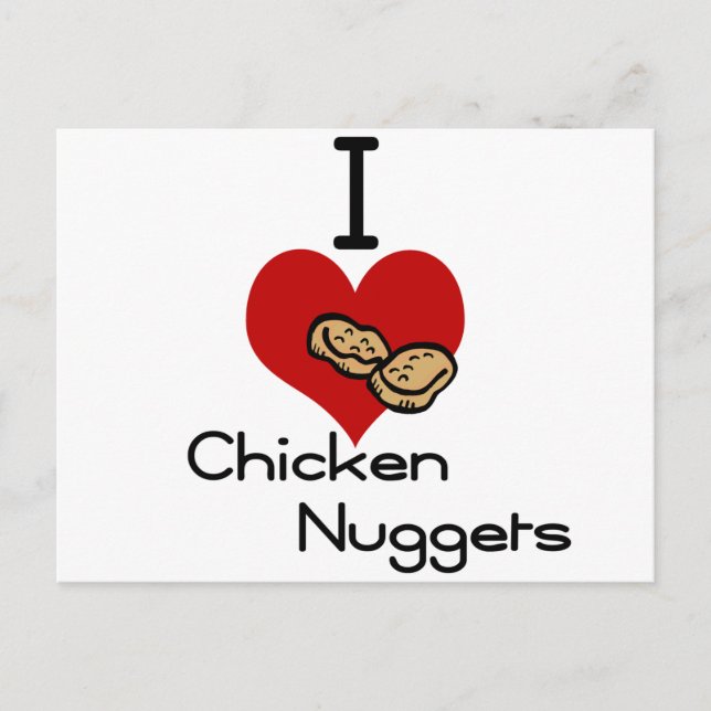 I heart-love chicken nuggets postcard (Front)