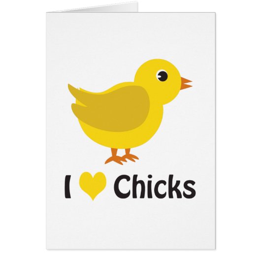 I heart (love) chicks! cards (Front)