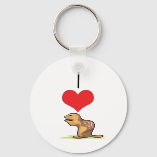 I Heart Love Chipmunks Keychain