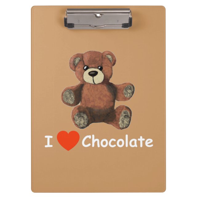 I Heart (Love) Chocolate Clipboard (Front)