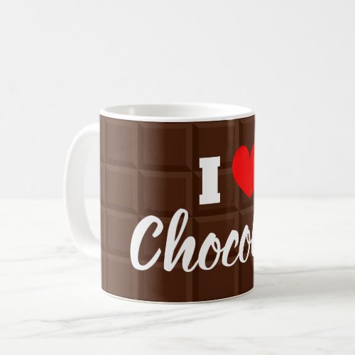 I heart love chocolate coffee mug gift idea