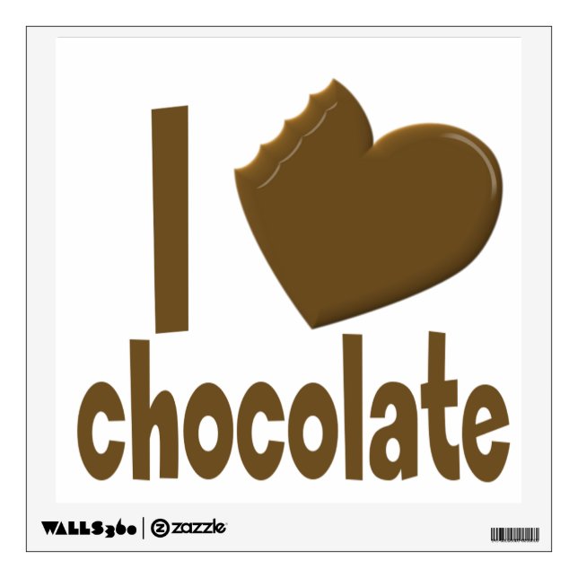 I Heart Love Chocolate Wall Sticker (Front)