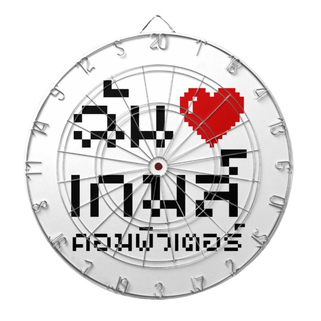 I Heart (Love) Computer Games ♦ Thai Language Dart Board (Front)