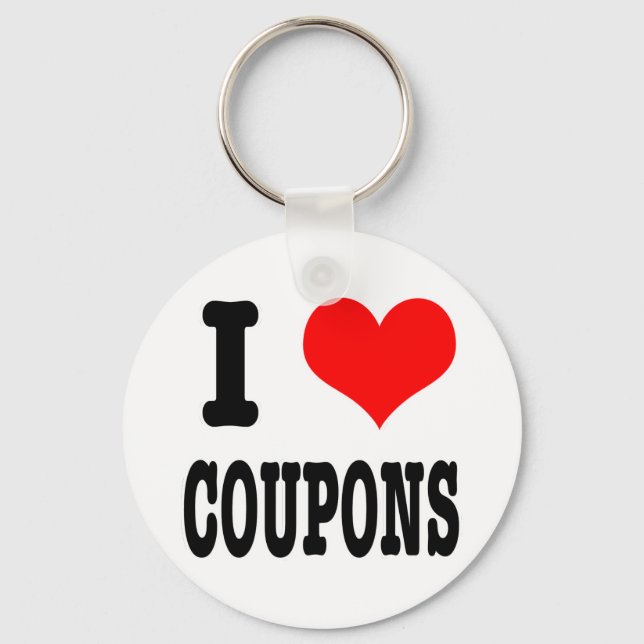 I HEART (LOVE) coupons Keychain (Front)