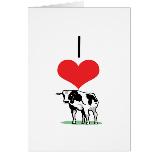 I Heart (Love) Cows Cards (Front)