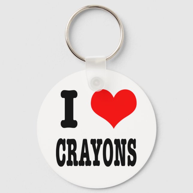 I HEART (LOVE) crayons Keychain (Front)