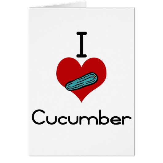 I heart-love cucumber cards (Front)