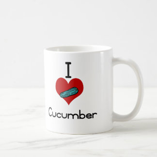 I heart-love cucumber coffee mug