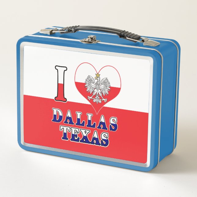I Heart Love Dallas Texas Metal Lunch Box (Front)