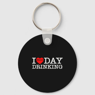I Heart Love Day Drinking Party Funny Barbecue Fam Keychain