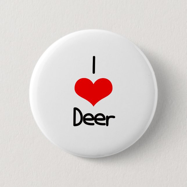 I Heart (Love) Deer Pinback Button (Front)