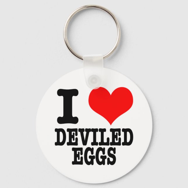 I HEART (LOVE) DEVILED EGGS KEYCHAIN (Front)