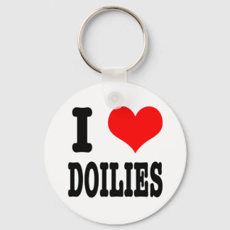 I HEART (LOVE) DOILIES KEYCHAIN