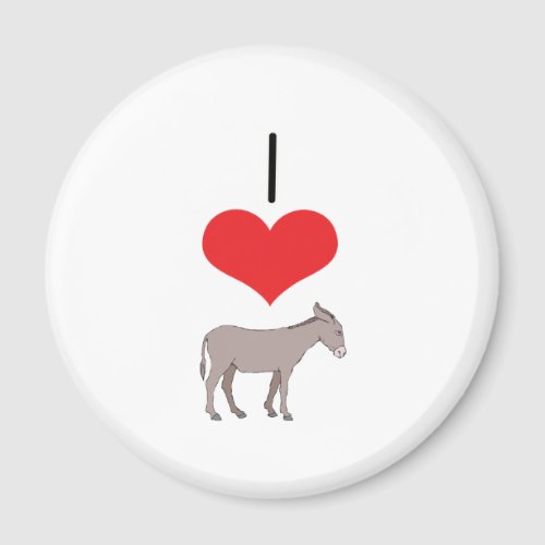 I Heart Love Donkeys Magnet