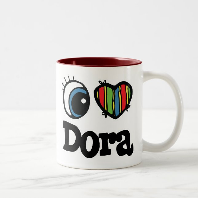 I Heart (Love) Dora Two-Tone Coffee Mug (Right)