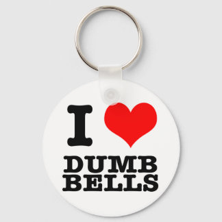 I HEART (LOVE) DUMBBELLS KEYCHAIN