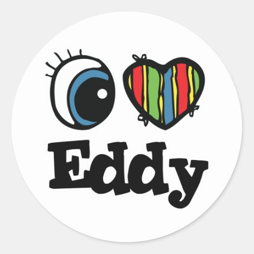 I  Heart Love Eddy Classic Round Sticker