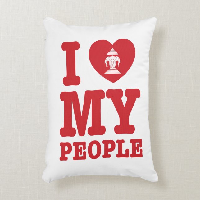 I Heart (Love) Erawan My Lao People Accent Pillow (Front(Vertical))