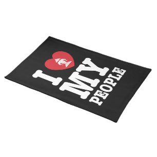 I Heart (Love) Erawan My Lao People Cloth Placemat