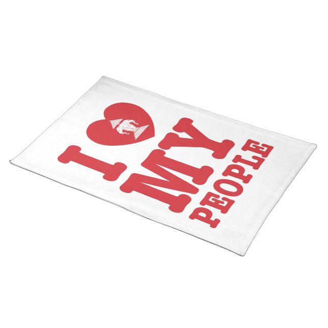 I Heart (Love) Erawan My Lao People Cloth Placemat (On Table)