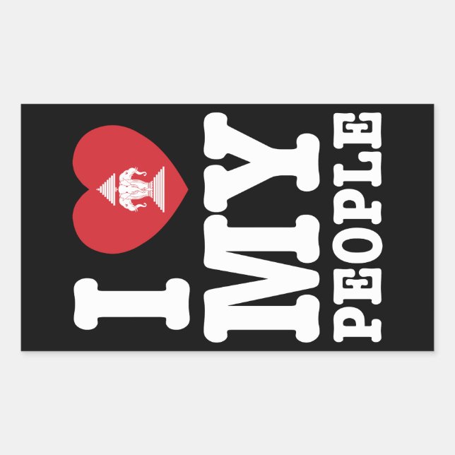 I Heart (Love) Erawan My Lao People Rectangular Sticker (Front)