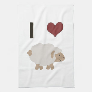 I heart (love) Ewe (you) Kitchen Towel