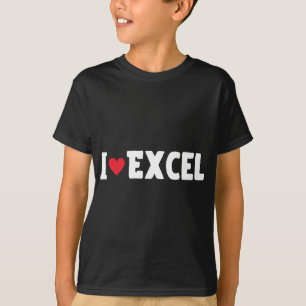 I Heart Love Excel Data Spreadsheet Lover T-Shirt