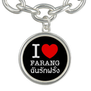 I Heart (Love) Farang Charm Bracelet