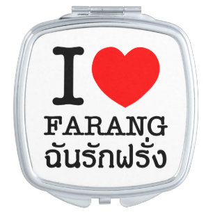 I Heart (Love) Farang Compact Mirror
