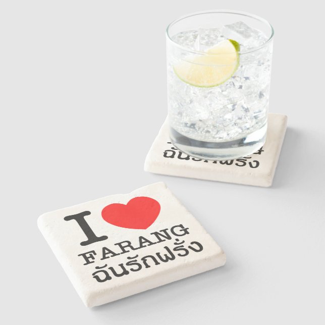 I Heart (Love) Farang Stone Coaster