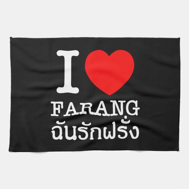 I Heart (Love) Farang Towel (Horizontal)