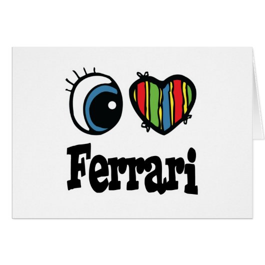 I  Heart (Love) Ferrari Cards (Front Horizontal)